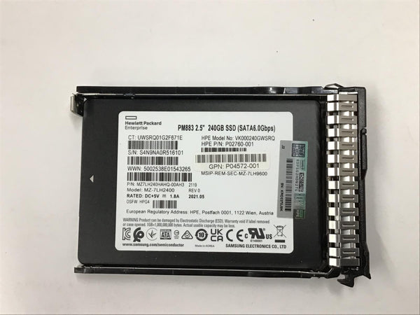 HPE 960GB SAS SSD Solid State Hard Drive 2.5" SFF 12GBPS in Tray P18420-B21