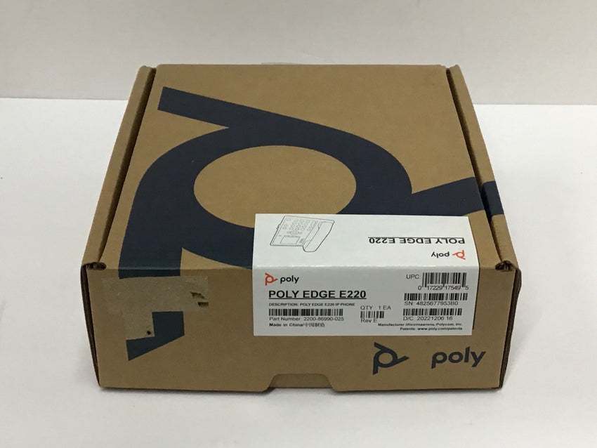 Poly Edge E220 IP Phone VOIP Desktop 2200-86990-025