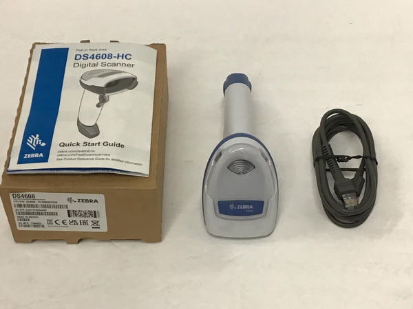 Zebra DS4608 Healthcare Barcode Scanner USB Cable Kit White DS4608-HCBU2100AZW