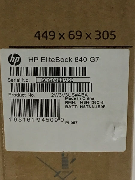 HP Elitebook 840 G7 14" Notebook i5-10310U 8GB 256GB Windows 10 Pro 2W3V3US#ABA