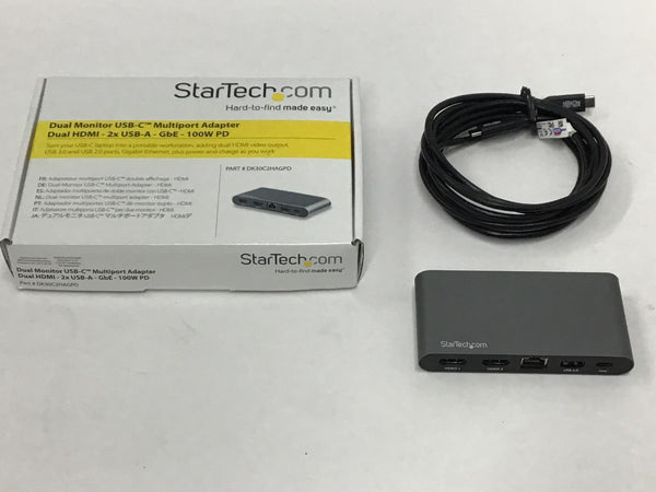 StarTech USB-C Mini Docking Station 4K Dual Monitor HDMI 100W GbE DK30C2HAGPD
