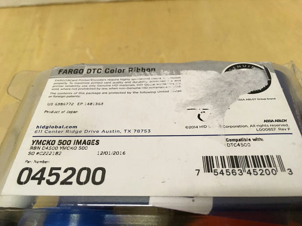 Fargo DTC Color (YMCKO) 500 Image Refill Ribbon 045200 45200 DTC4500 045200