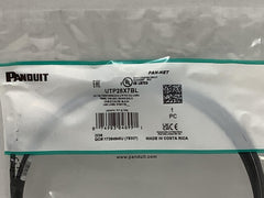 Panduit Cat 6A 28 AWG UTP Copper Patch Cord 7' Black Network Ethernet UTP28X7BL