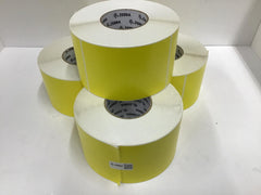 Zebra 4" x 6" Z-Perform 2000 Yellow Labels 4-Rolls 1000 Labels / Roll 10006208-1