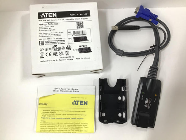 Aten Technology USB VGA KVM Adapter Cable With Rack Mounting Kit KA7170