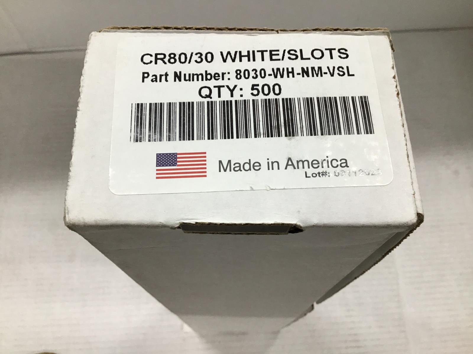 Cardmark ID Badge Cards CR80 30mil Portrait Punch Slot 8030-WH-NM-VSL
