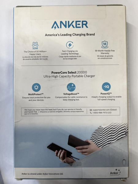 Anker PowerCore Select 20000 Power Bank Dual-Port Portable Charger A1363H11-1