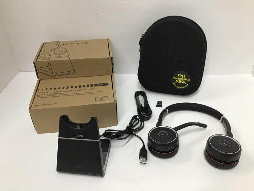 Jabra Evolve 75 SE MS Stereo Headset w/ Charging Stand 7599-842-199