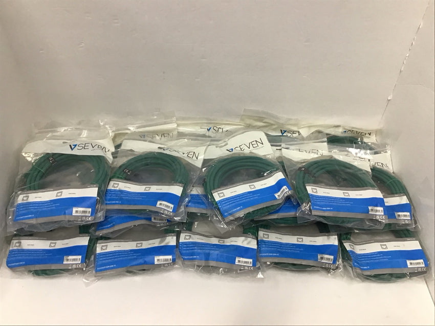 Lot of 19 V7 CAT6 Ethernet Shielded STP 5M Green Male to Male