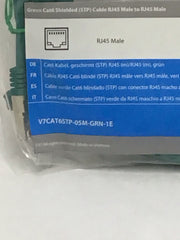 Lot of 19 V7 CAT6 Ethernet Shielded STP 5M Green Male to Male