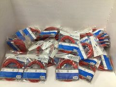 Lot of 50 V7 Red Cat6 Shielded (STP) Cable RJ45 Male to RJ45 Male 2m 6.6ft