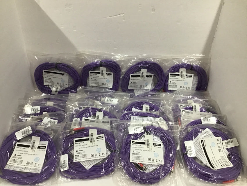 LOT OF 25 Legrand Multimode Duplex Fiber Cable VS 10M ST ST 62.5 DPX PVC PRP