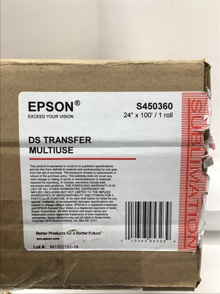 Epson Dye Sublimation Transfer Multi Use Paper  24" x 100' S450360