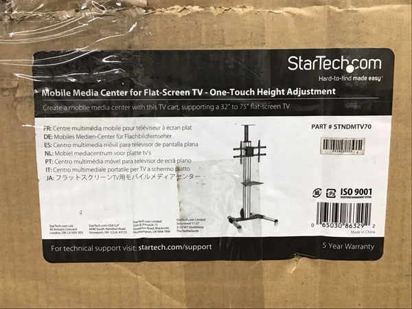 StarTech Rolling TV Mount Cart 32 -75" Height Adjustable STNDMTV70