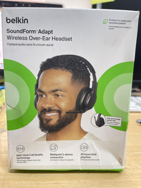 Belkin Soundform Adapt Wireless Over Ear Headset /w Mic AUD005BTBLK