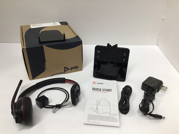 Poly SAVI 8410 Office Wireless DECT Headset /w Charge Base 2-221101-201 READ