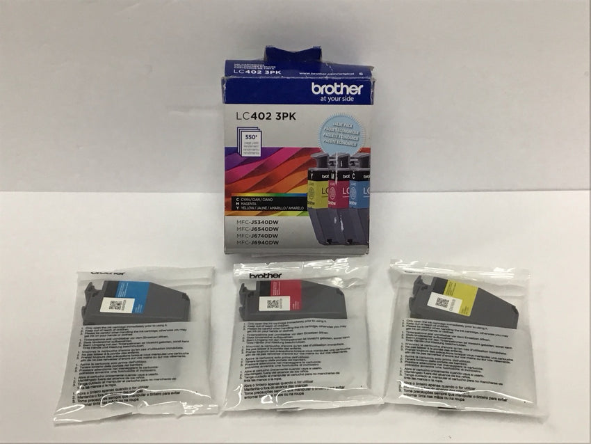 Brother Color in LC-402 3 Pack Yellow Magenta Cyan LC4023PKS
