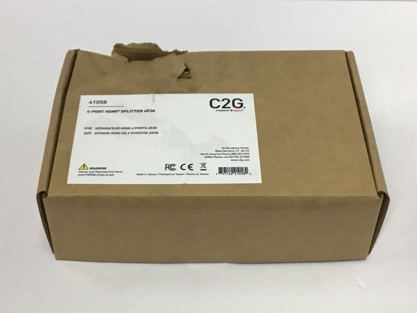 C2G 4 Port HDMI Splitter 4K30 1 in 4 Out 41058