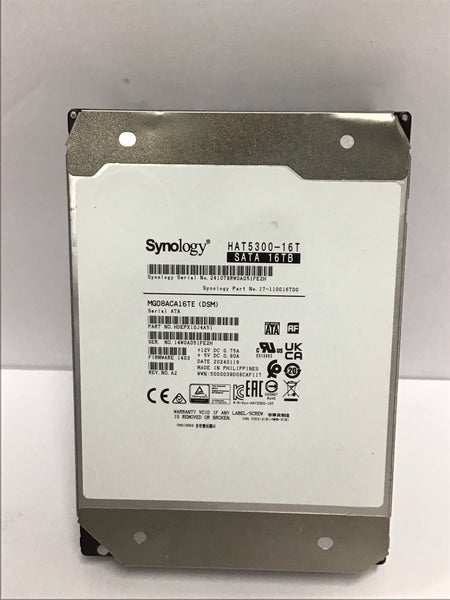 Synology 16TB HAT5300 SATA 6Gb/s 3.5" Enterprise Hard Drive 47 Hours HAT5300-16T