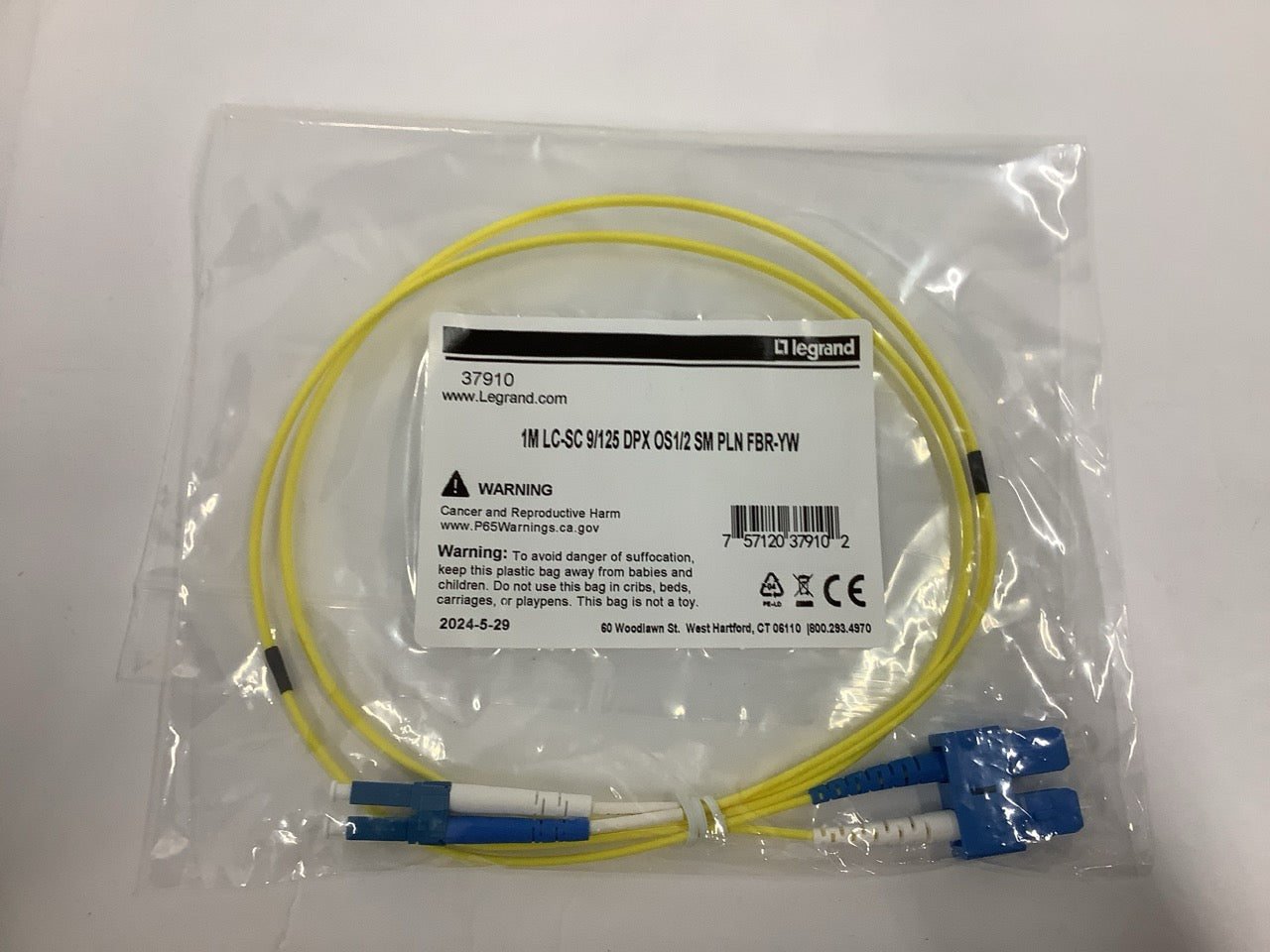 LOT OF 8 Legrand 1M LC-SC Fiber Cables  37910