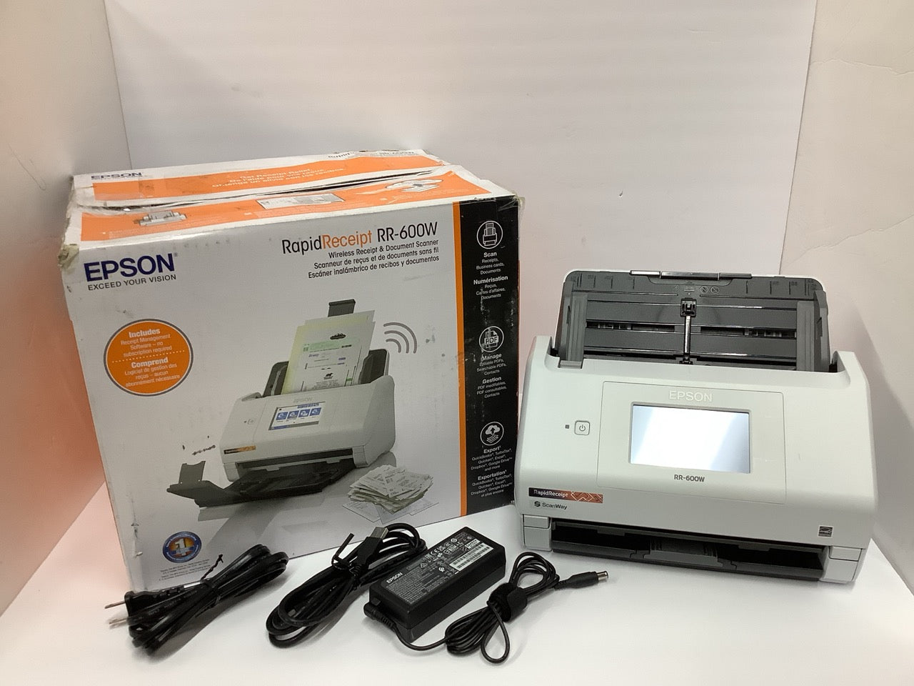 Epson RapidReceipt RR-600W Wireless Color Receipt & Document Scanner B11B258202