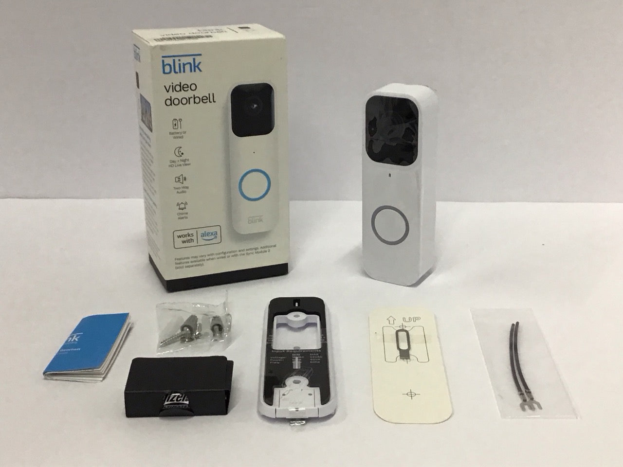 Blink Video Doorbell Battery or Wired Smart Wi-Fi HD Camera White B08SGKLDRV