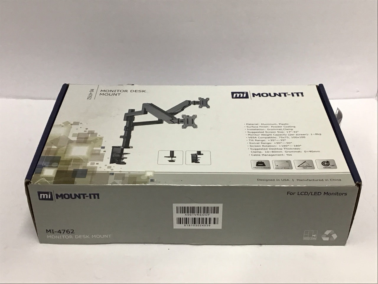Mount It! Dual-Monitor Desk Mount for monitors up to 32" MI-4762