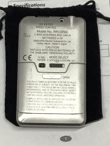 Panasonic ECP Paranormal Ghost Hunting Audio IC Recorder English RR-DR60