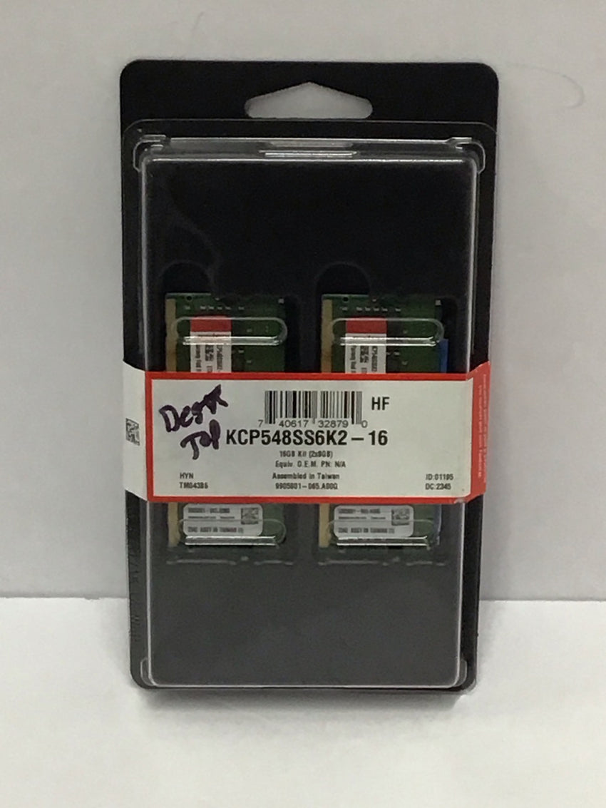 Kingston 16GB DDR5 4800MT/s SODIMM Kit PC4 38400 Memory KCP548SS6K2-16