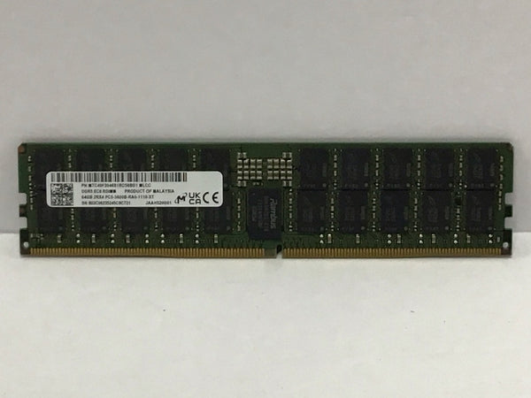 Micron 64GB Server DDR5 5600MHz RDIMM Memory PC5-44800 MTC40F2046S1RC56BD1R