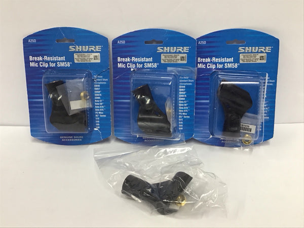 LOT OF 4 Shure Break Resistant Mic Clip for SM58 SM57 SM48 Beta 57 58 515 A25D