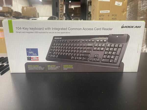 IOGEAR USB Keyboard /w Smart Card Reader (TAA Compliant) GKBSR201TAA