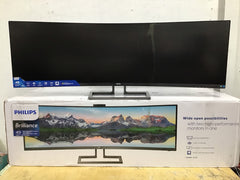 PHILIPS Brilliance 49" Wide Monitor 32:9 5120 X1440 READ CRACKED 499P9H