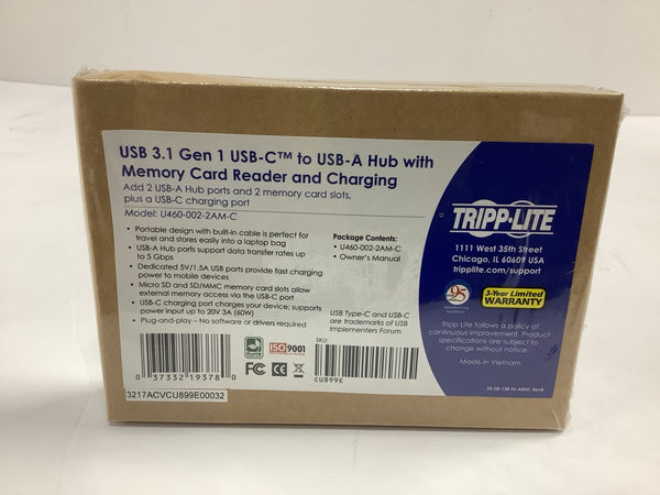 Tripp Lite USB-C Multiport Adapter USB 3.0 / USB-C / Card Reader U460-002-2AM-C