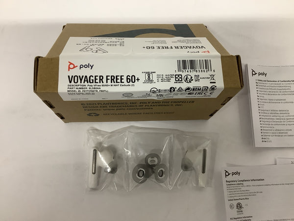 Poly Voyager Free 60/60  Microsoft Teams Certified White Earbuds 8L5B0AA