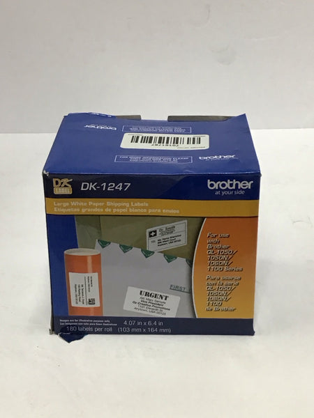 Brother Large White Paper Shipping Labels 4.07" x 6.4" GENUINE OEM DK-1247