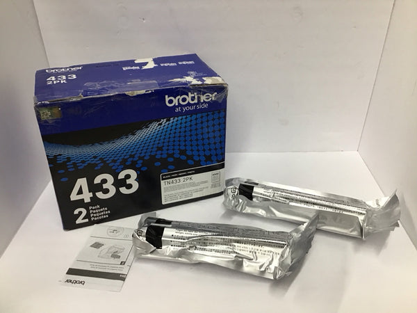 Brother TN-433 2 Pack Toner GENUINE OEM TN433 2PK
