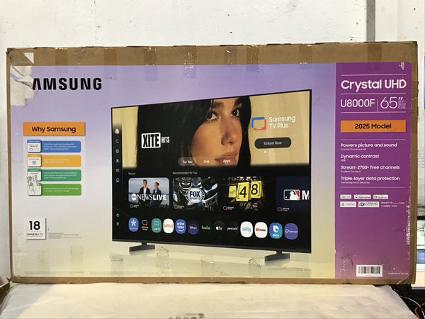 Samsung 65" Class Crystal UHD U8000F 4K Smart TV 2025 Crystal UN65U8000FFXZA