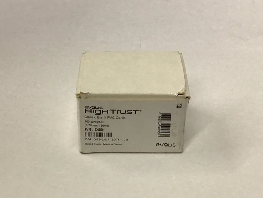 Evolis HighTrust Blank PVC Cards 100 C4001