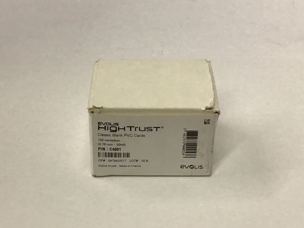 Evolis HighTrust Blank PVC Cards 100 C4001