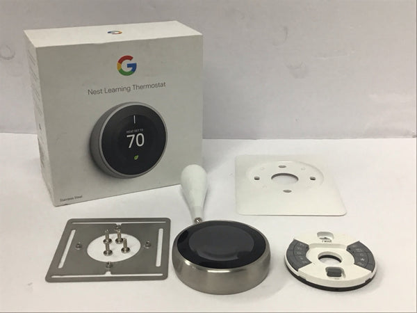 Google Nest Learning Smart Thermostat 3rd Gen Stainless Steel  T3007ES READ