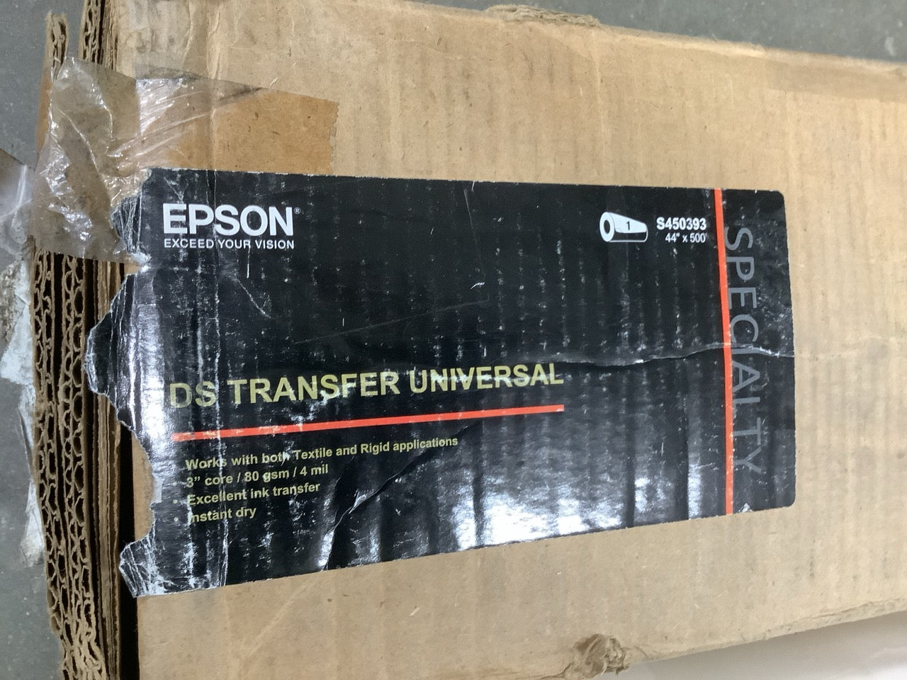 Epson DS Transfer Universal Roll 44" x 500' Alpha Cellulose Instant dry S450393
