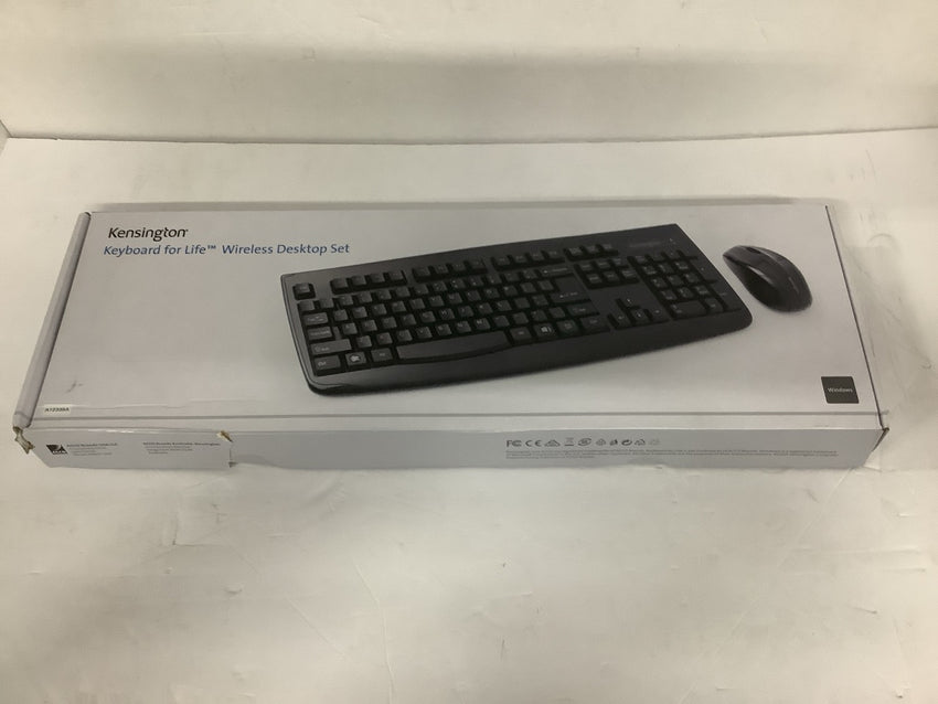 Kensington Wireless Keyboard Mouse Set USB Spill-proof Protection Black K75231US
