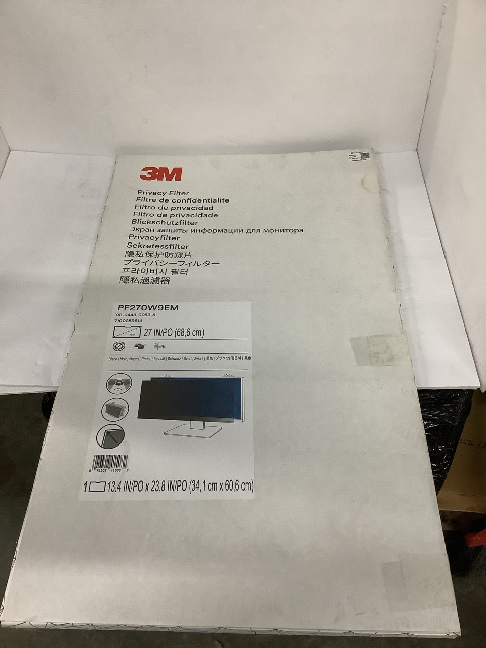 3M Privacy Filter Screen Monitors 23.8" Full Screen 16:9 Anti-Glare PF270W9EM