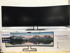 PHILIPS Brilliance 49" Wide Monitor 32:9 5120 X1440 READ CRACKED 499P9H