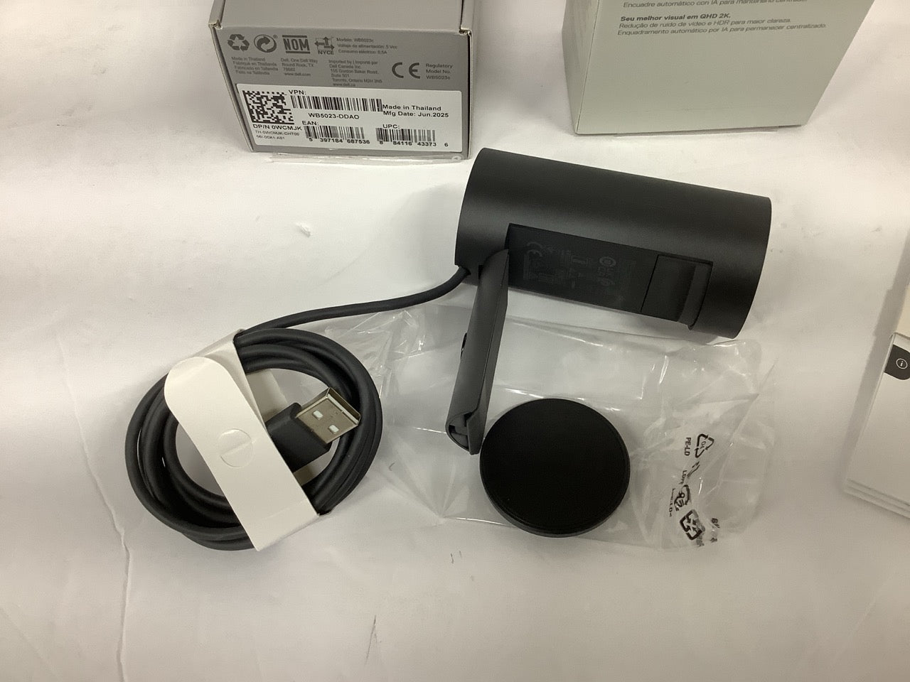 Dell Pro Webcam WB5023 2K QHD Professional USB  WB5023-DDAO New Open Box