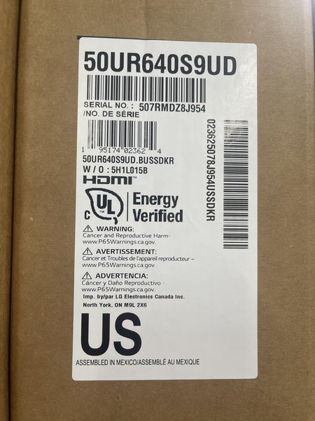 LG 50" 4K TV UR640S Commercial Display LED UHD Digital Signage 50UR640S9UD