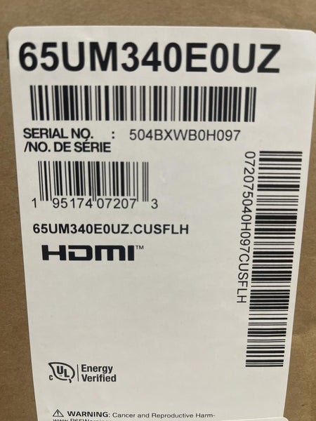 LG 65" 4K TV UM340E Professional Commercial Display Digital Signage 65UM340E0UZ