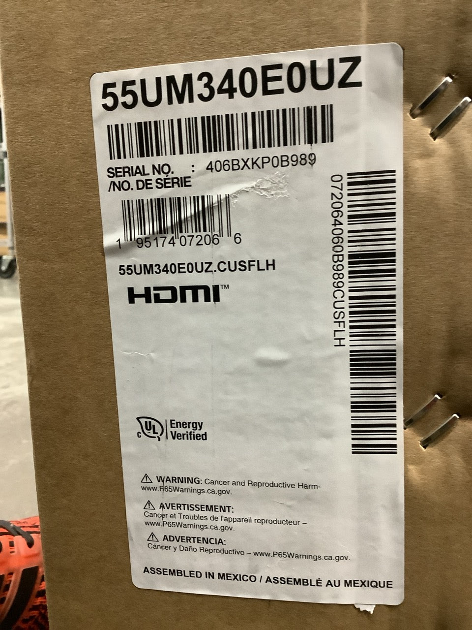 LG 55" UM340E Professional TV 4K Commercial Display Diginal Signage 55UM340E0UZ