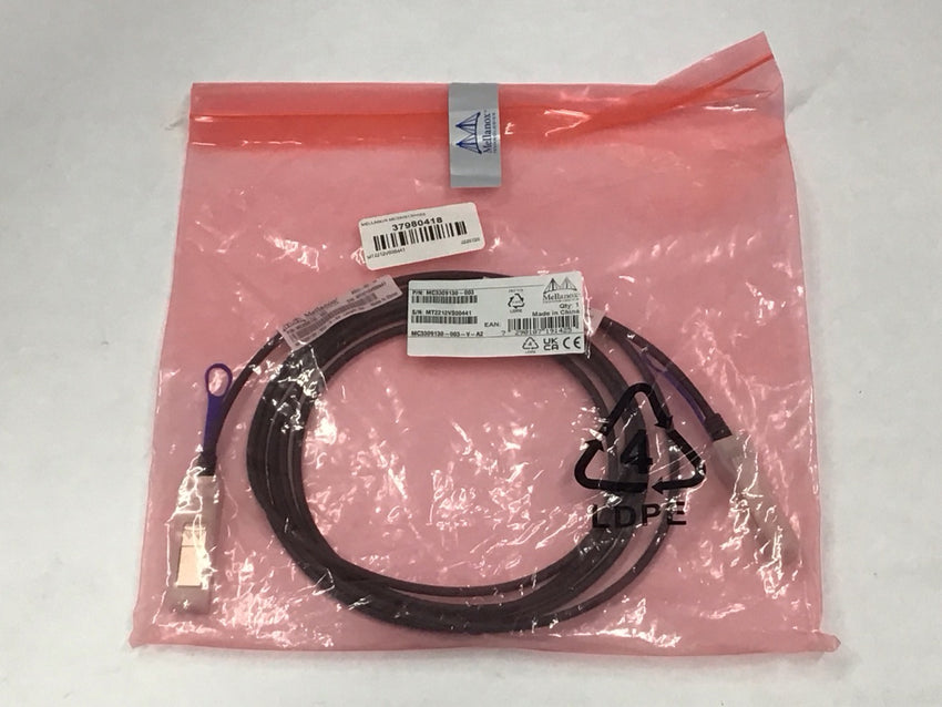 Mellanox 10Gbps SFP  to SFP  3 Meter Direct Attach Copper Cable MC3309130-003